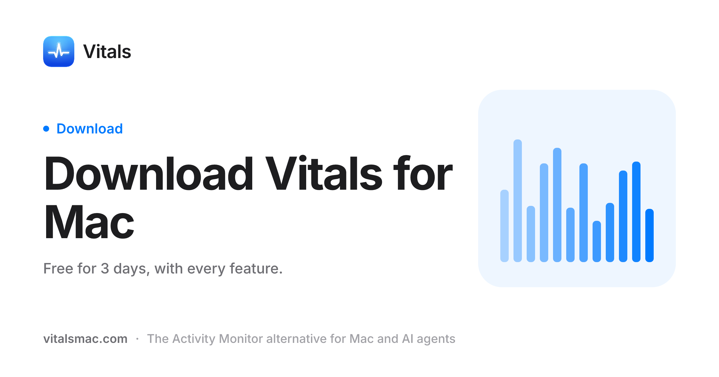 Download Vitals for Mac — gives it eyes. turn on the MCP server and your agent can ask